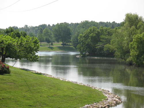 Lake A surrounded by green lawns and mature trees